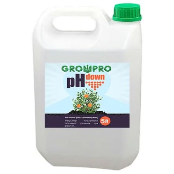 GrowPro pH Down 5 л для регулирования pH уровня