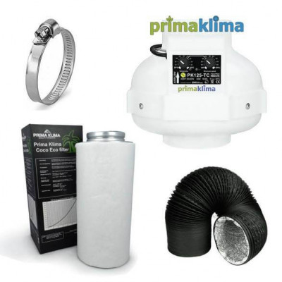 Комплект вентиляції Prima Klima PK 125-TC 400 куб + Фільтр вугільний Prima Klima K2601 Комплект вентиляції Prima Klima PK 125-TC 400 куб + Фільтр вугільний Prima Klima K2601