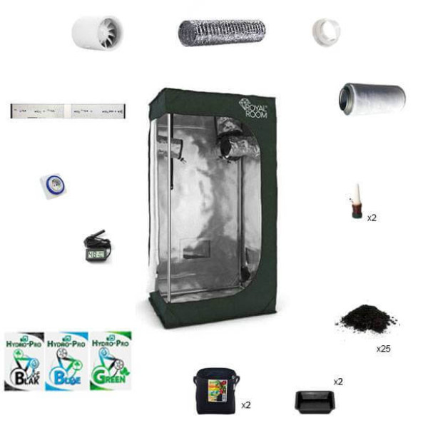 Гроубокс RoyalRoom Classic C60S 60x40x120 см з LED освітленням для вирощування рослин