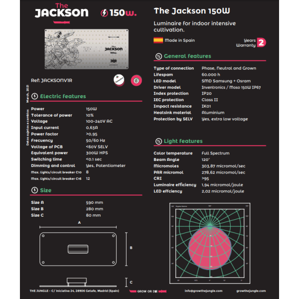 Лед лампа THE JACKSON 150W V1, the Jungle