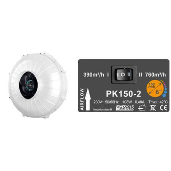 Вентилятор PK 150-2 швидкість 760 куб Prima Klima